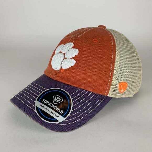 Top of the World Other - Clemson Tigers NCAA Orange Purple Beige Top of the World Relaxed Fit Trucker Hat